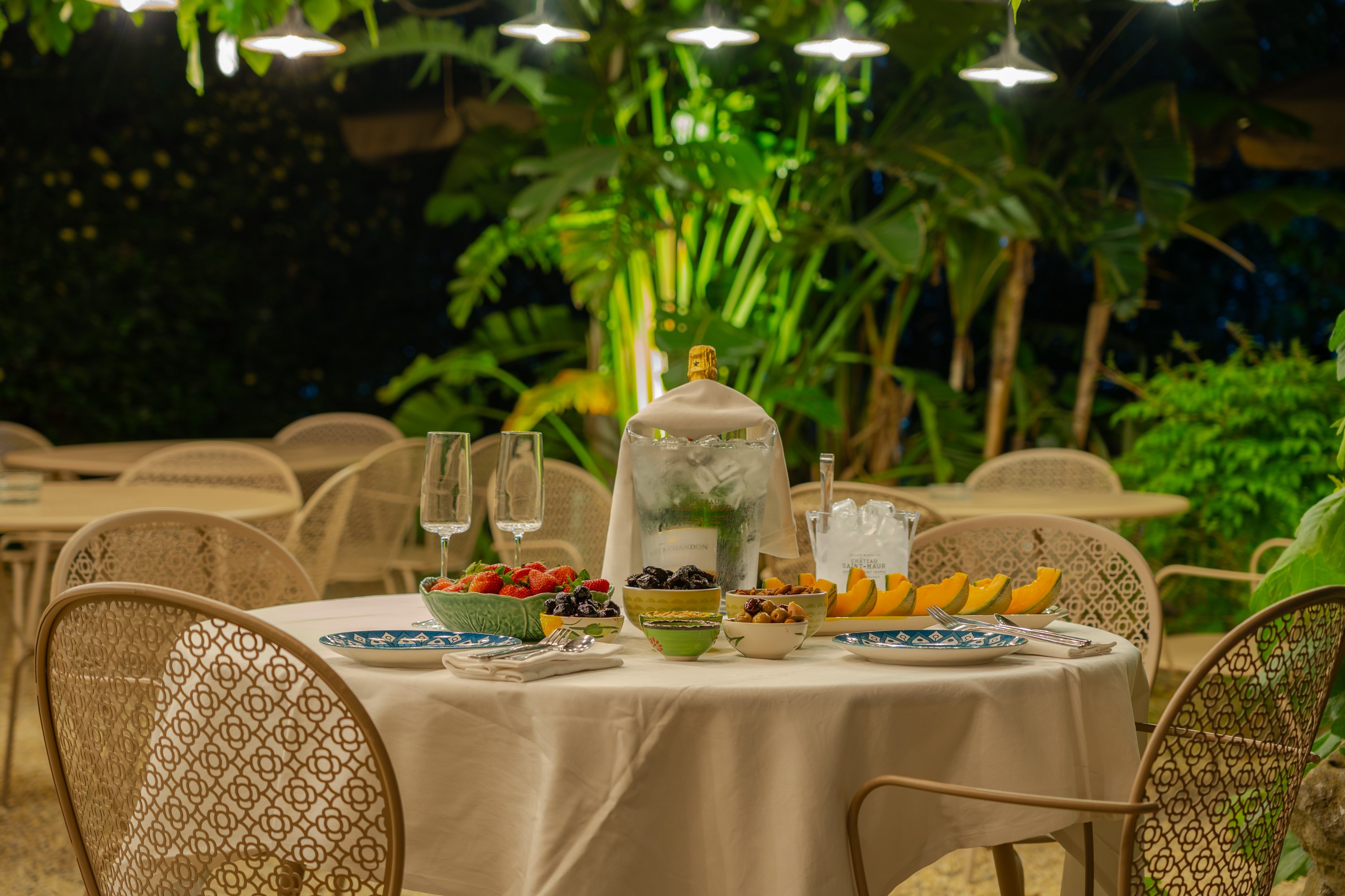 Night garden dinner
